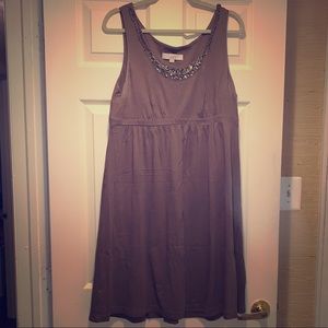 LOFT Sleeveless Dress with Detailed Neckline
